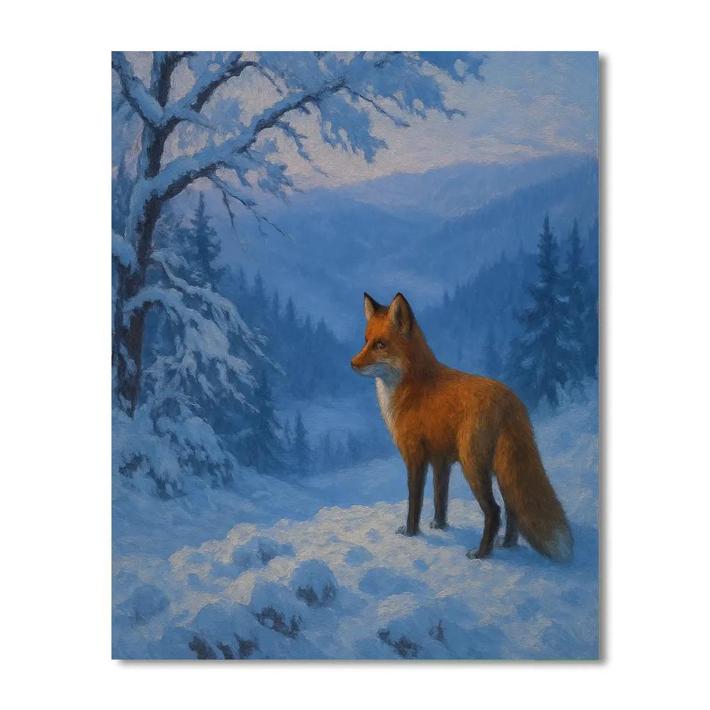 Fox Trail At Blue Hour painting number kit