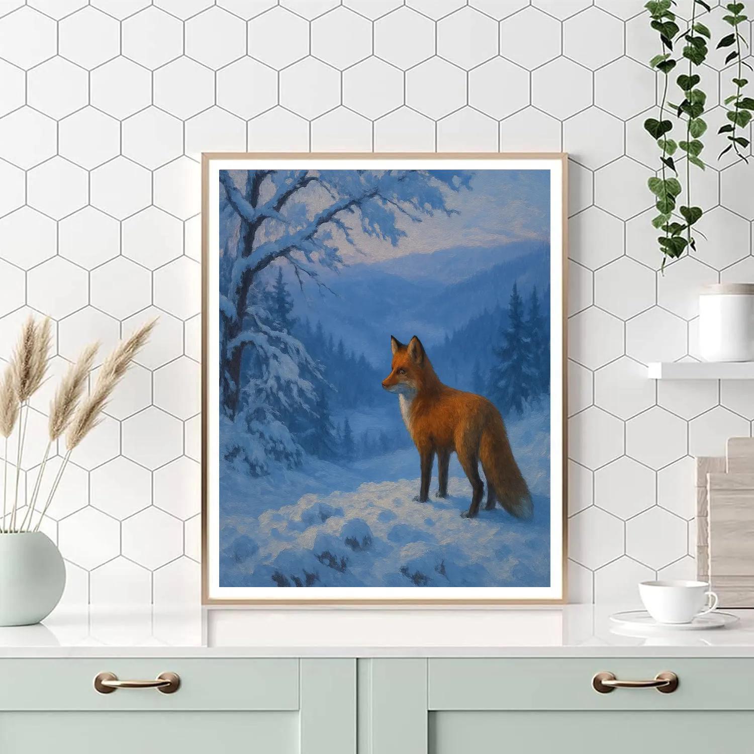 Fox Trail At Blue Hour painting number kit