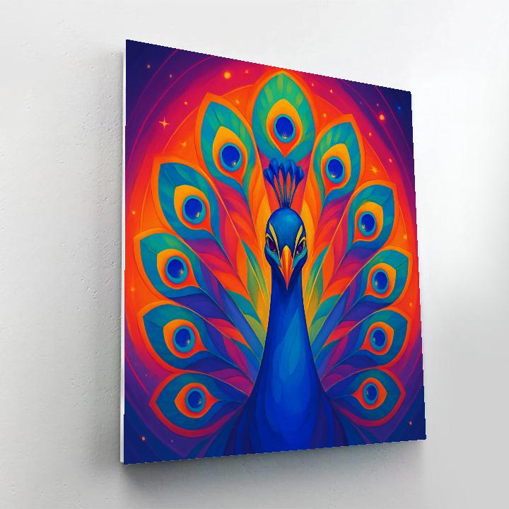 Celestial Peacock Burst Numbered painting kits