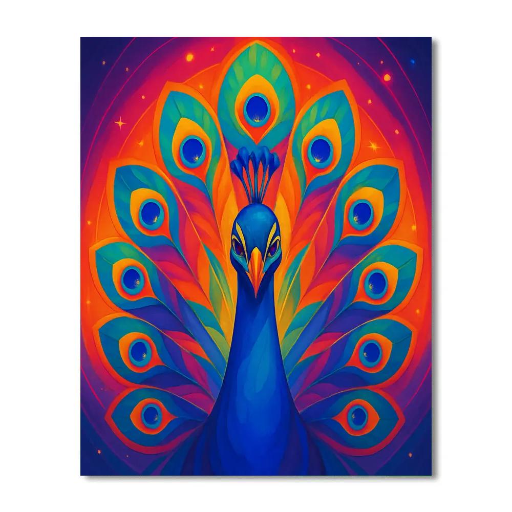 Celestial Peacock Burst Numbered painting kits