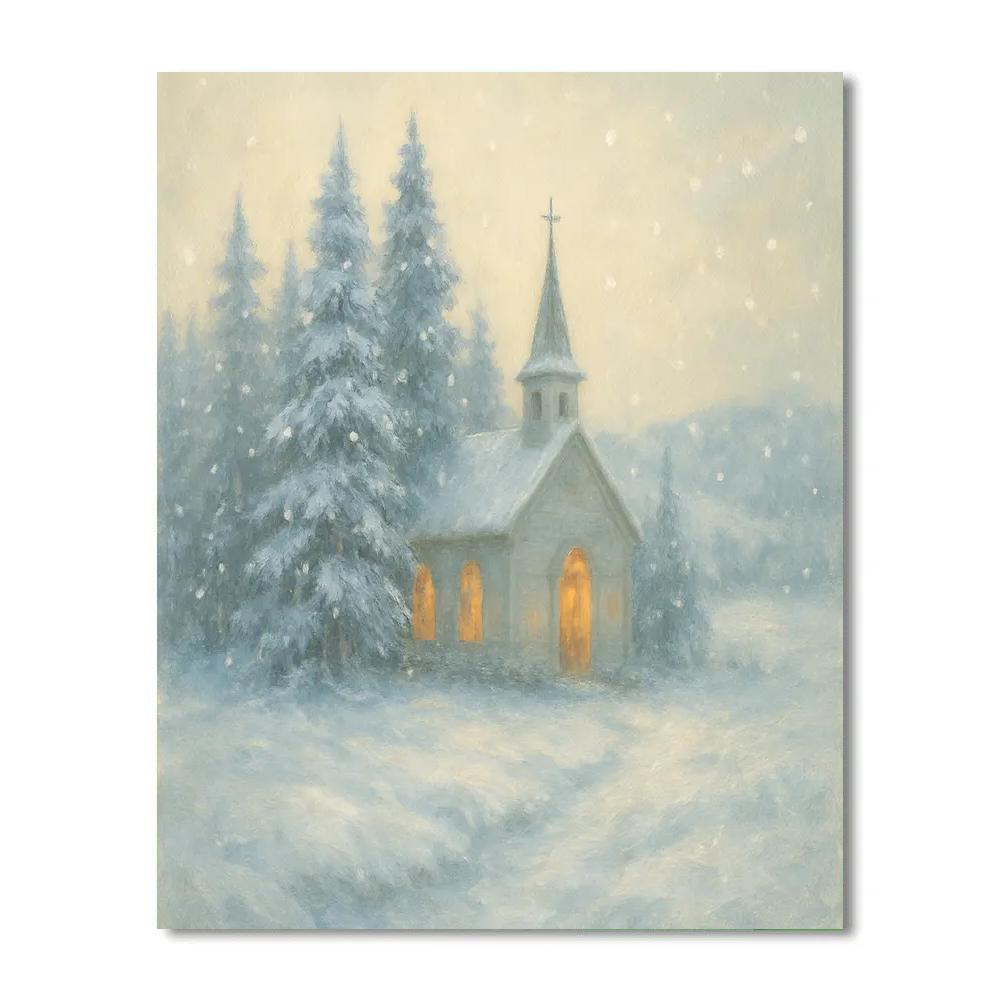 Chapel In Frosted Light DIY paint by numbers