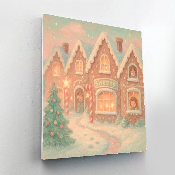Gingerbread Lane Twilight Paint by numbers art