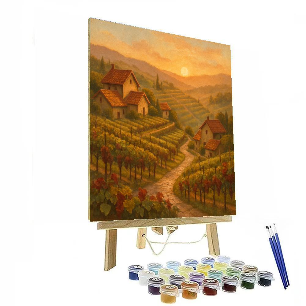 Sunrise Over Rooftop Vineyards paint by color