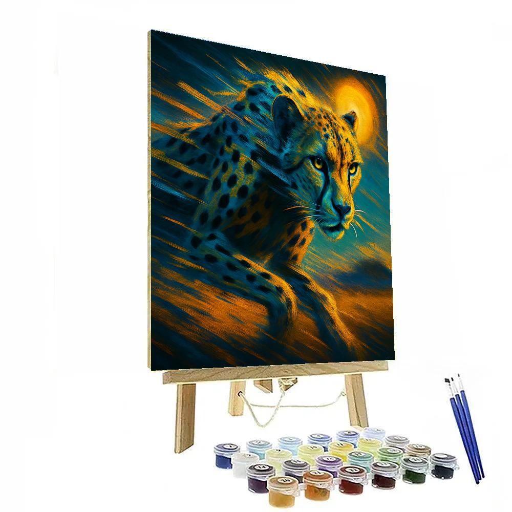 Midday Cheetah Flash Painting by numbers kit