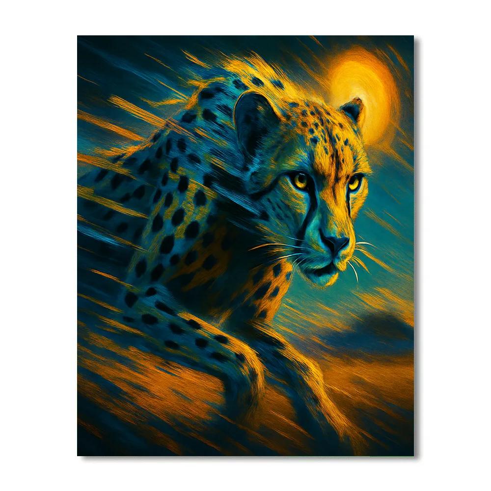 Midday Cheetah Flash Painting by numbers kit