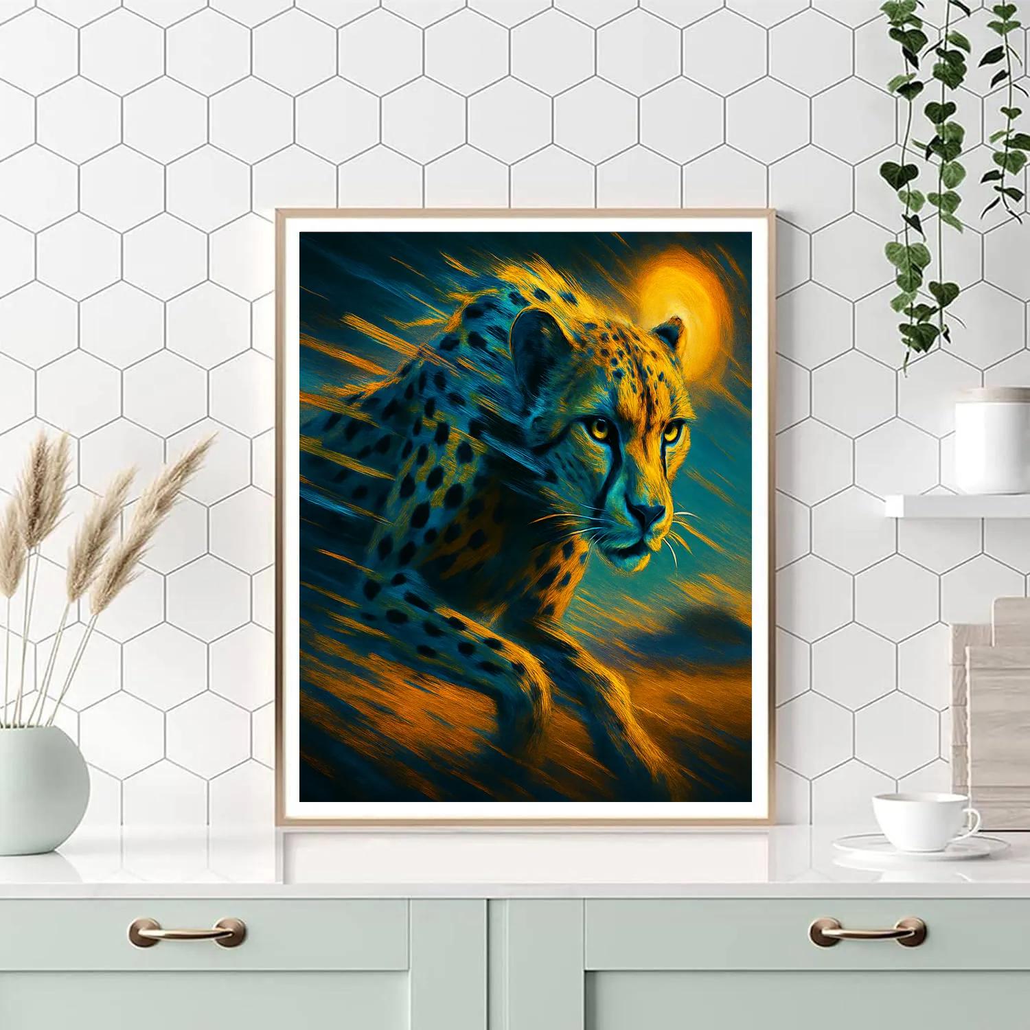 Midday Cheetah Flash Painting by numbers kit