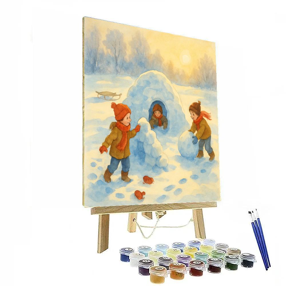 Playful Snow Hollow DIY paint by numbers