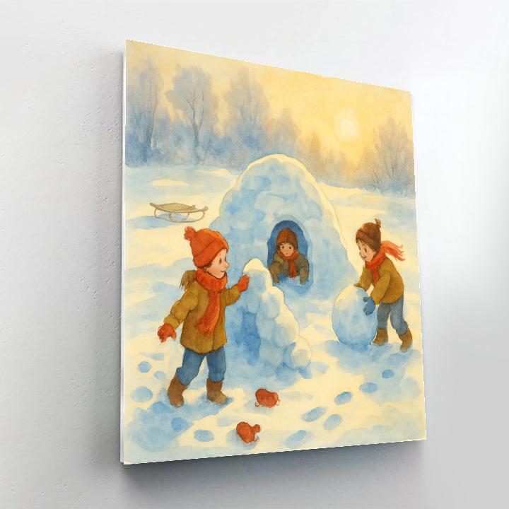 Playful Snow Hollow DIY paint by numbers
