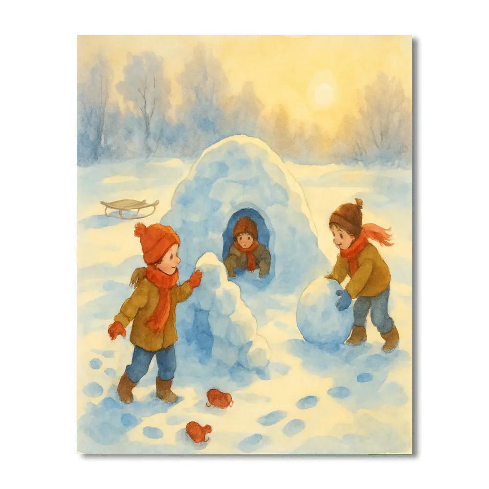 Playful Snow Hollow DIY paint by numbers