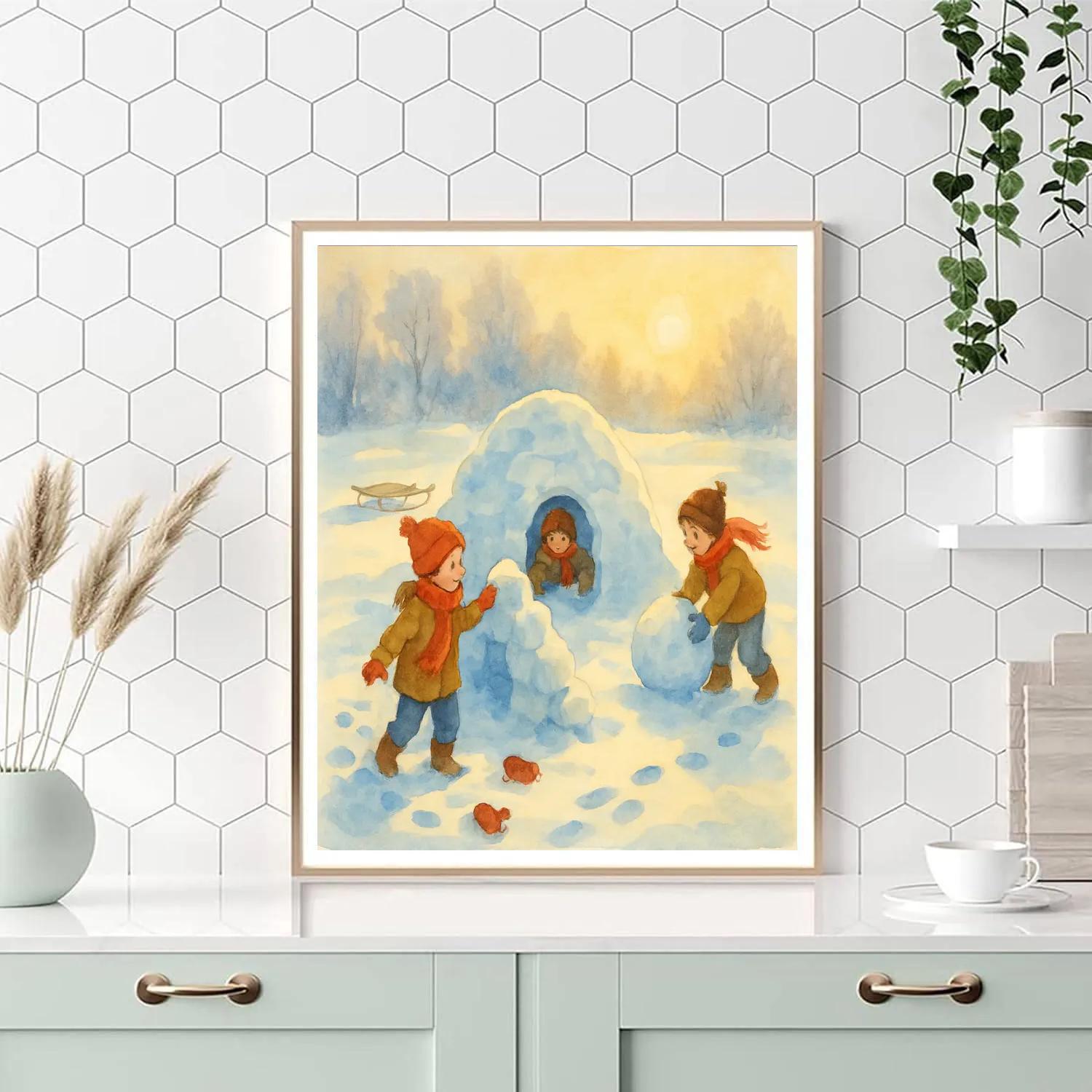 Playful Snow Hollow DIY paint by numbers