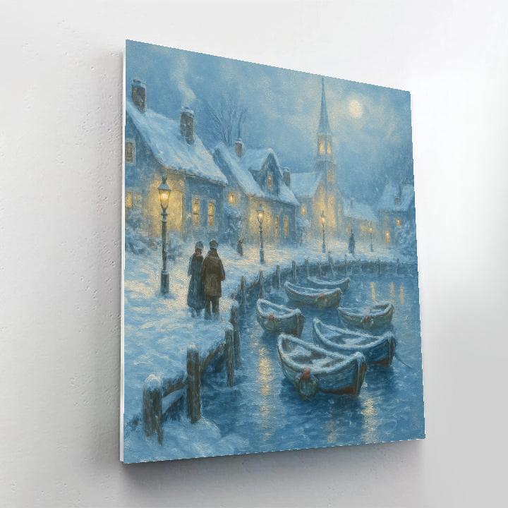 Snowglobe Harbor Evening painting number kit