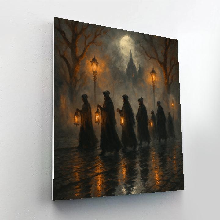 Cobblestone Lantern Procession paint by numbers