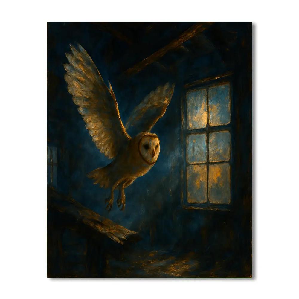 Barn Owl At Witching Hour Painting by numbers kit