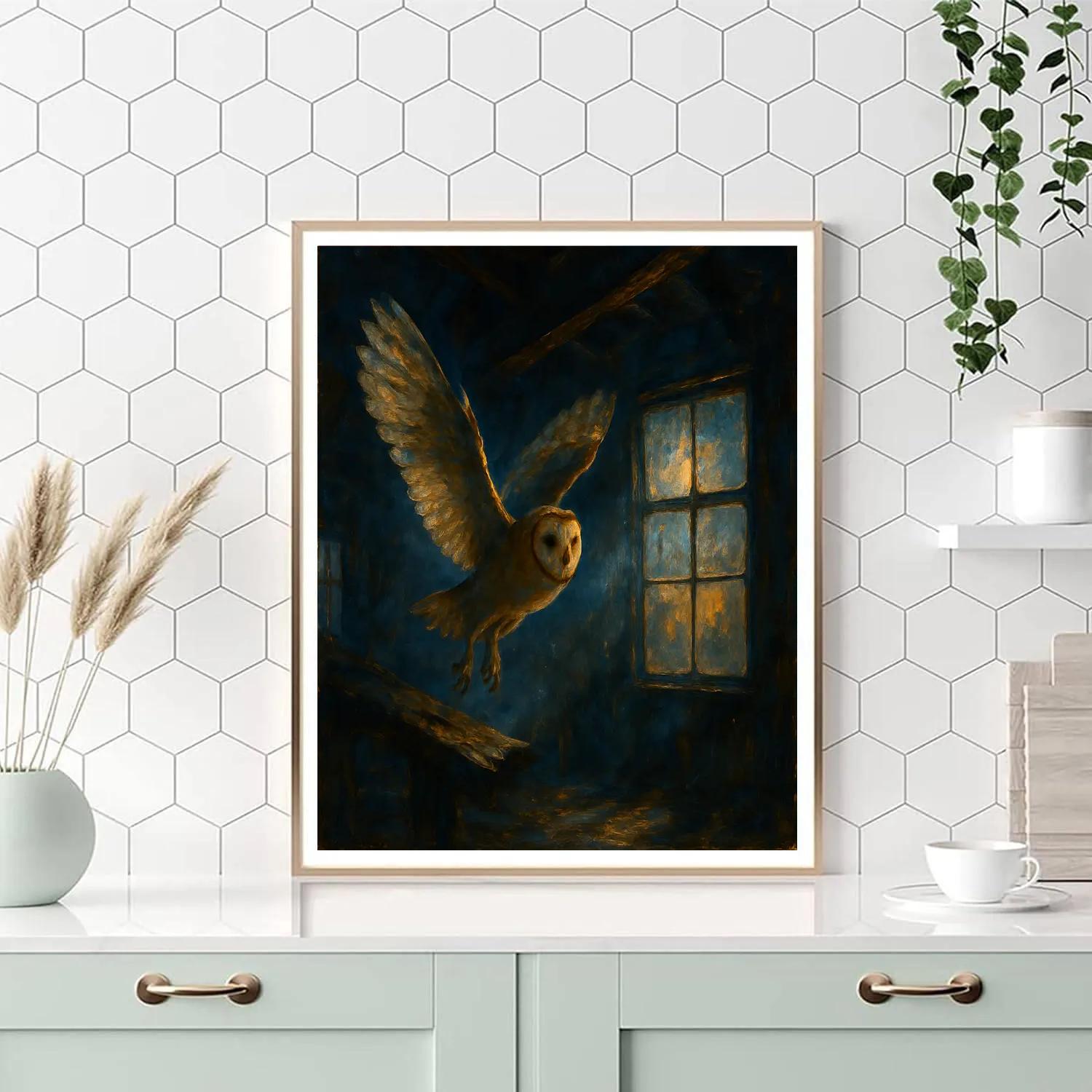 Barn Owl At Witching Hour Painting by numbers kit