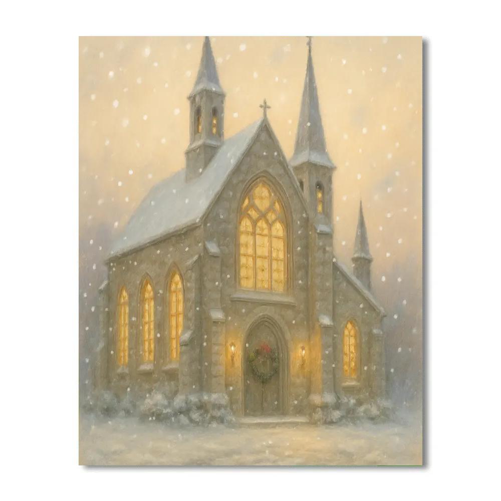 Icicle Cathedral Night paint by number