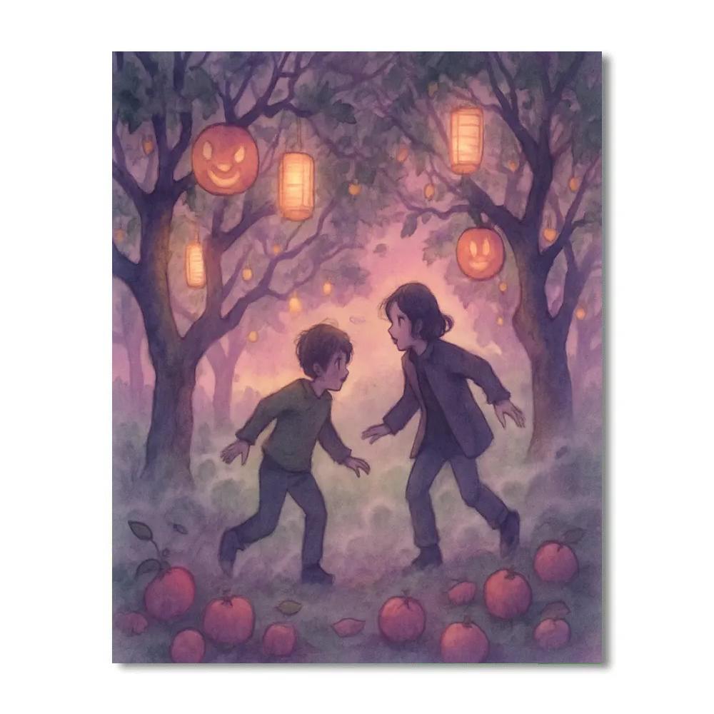 Foggy Lantern Orchard Paint by numbers kits