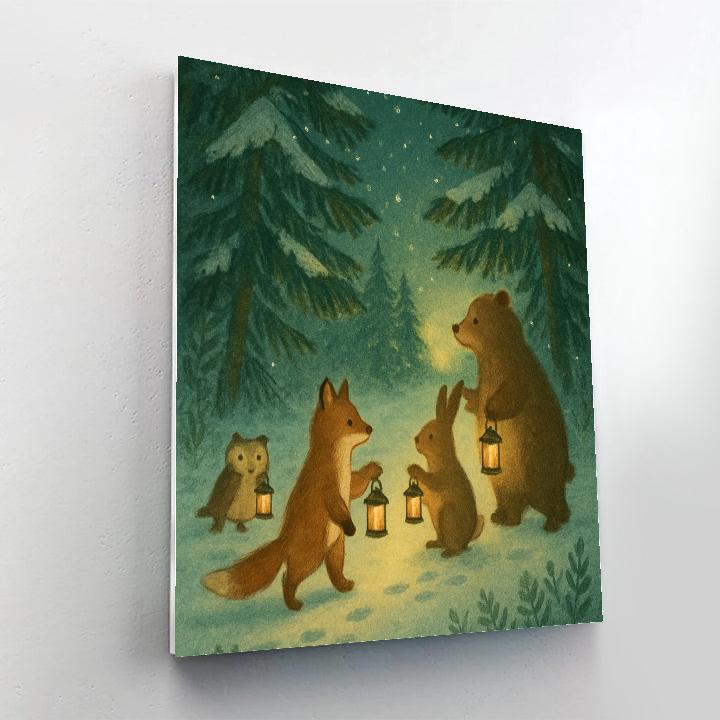 Forest Lantern Procession paint by color