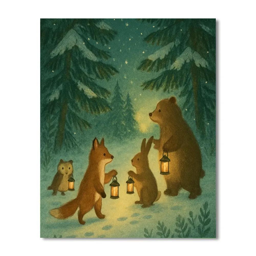 Forest Lantern Procession paint by color