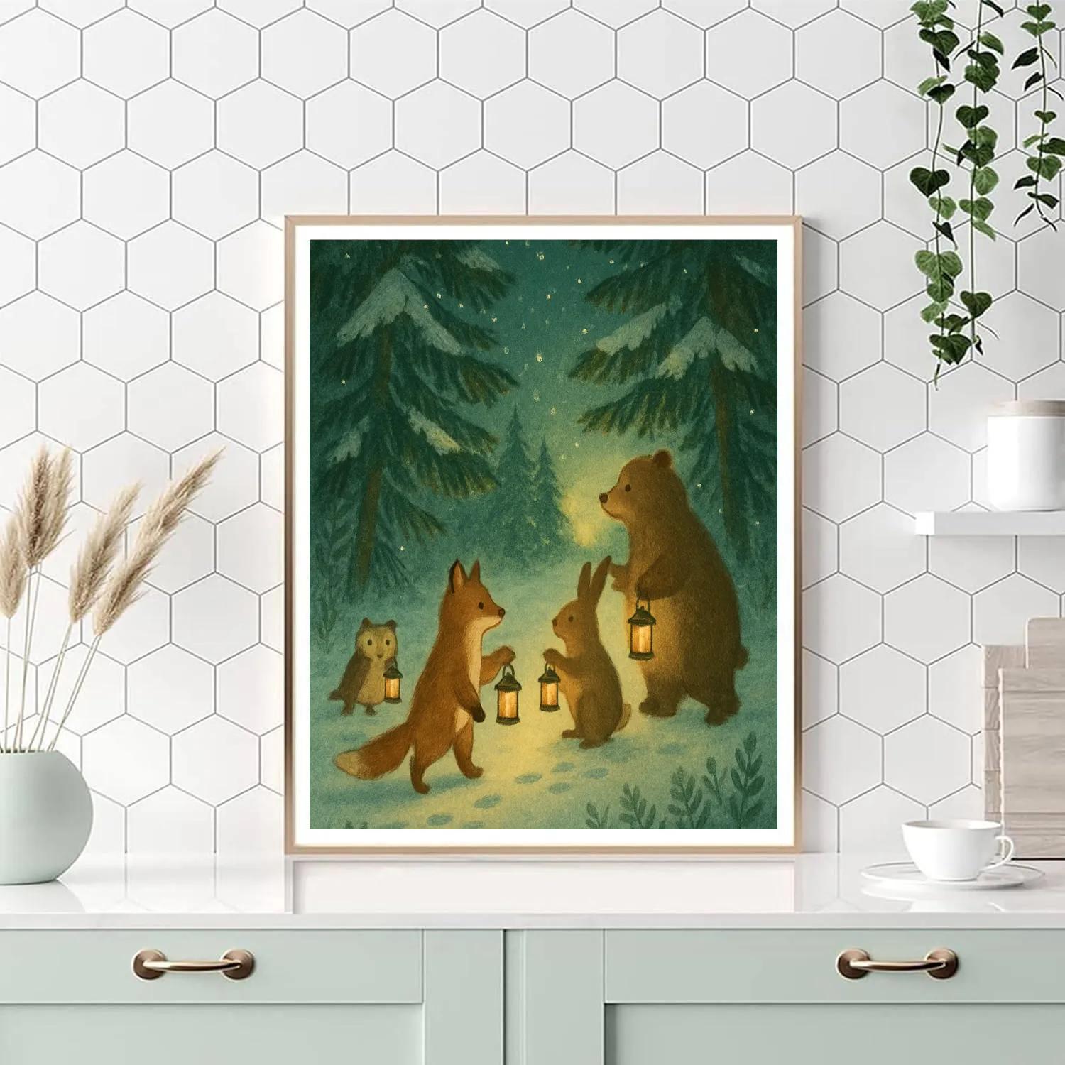 Forest Lantern Procession paint by color