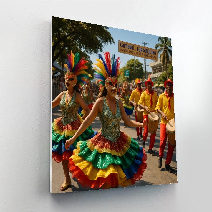Carnaval De Barranquilla Street Costumes Painting by numbers kit