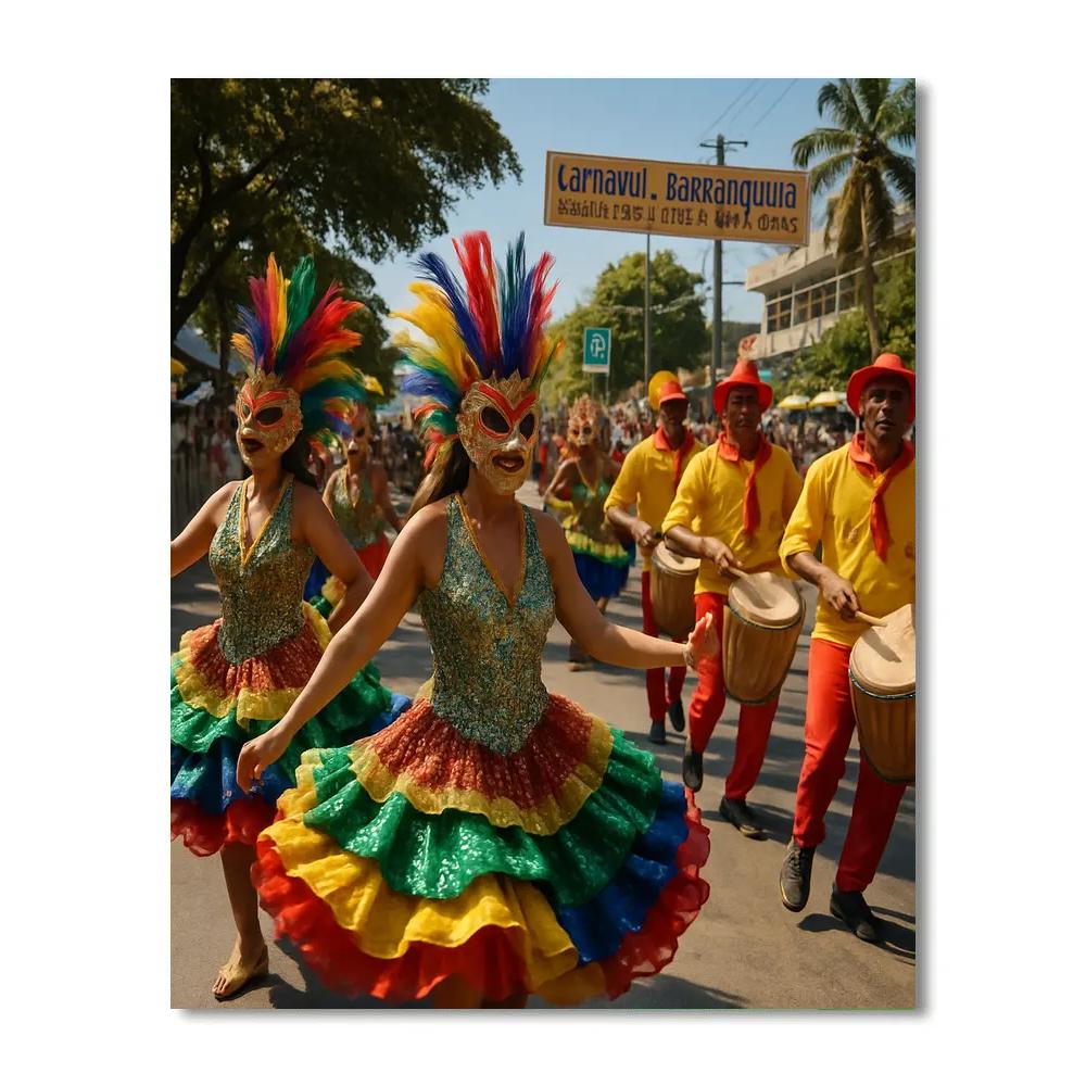 Carnaval De Barranquilla Street Costumes Painting by numbers kit
