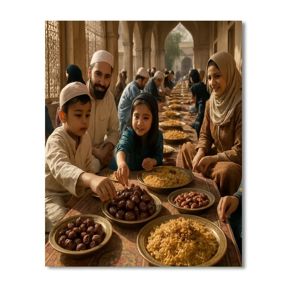 Eid Al Fitr Community Feast Courtyard Paint by numbers kits