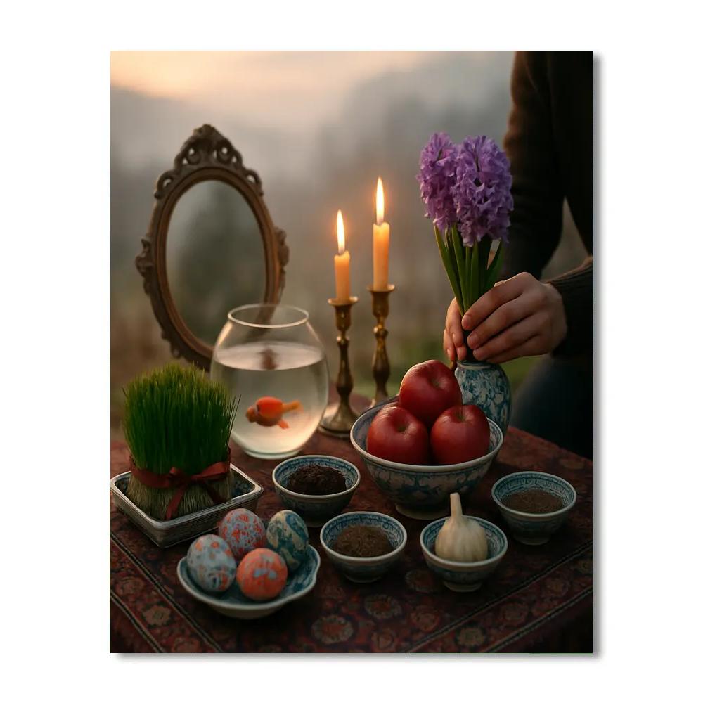 Nowruz Haft Seen Table Spring Sunrise paint by number