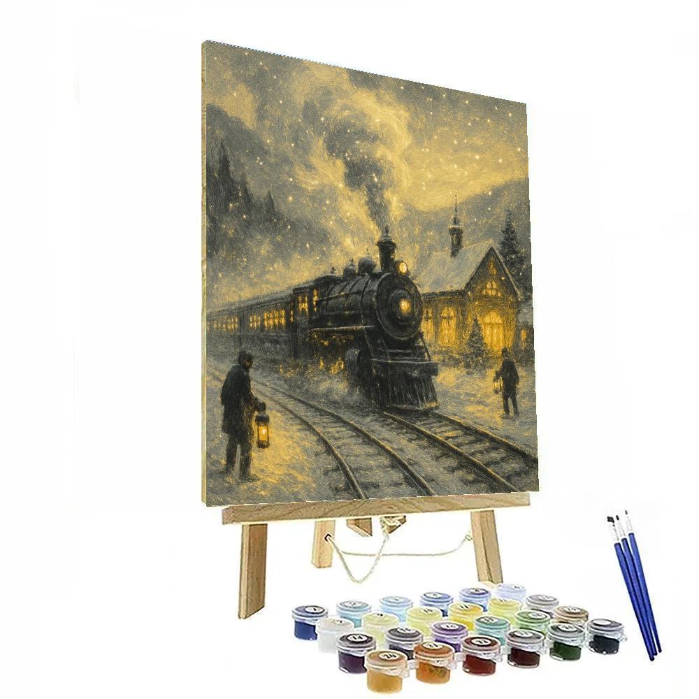 Icicle Train To Wintertown DIY paint by numbers