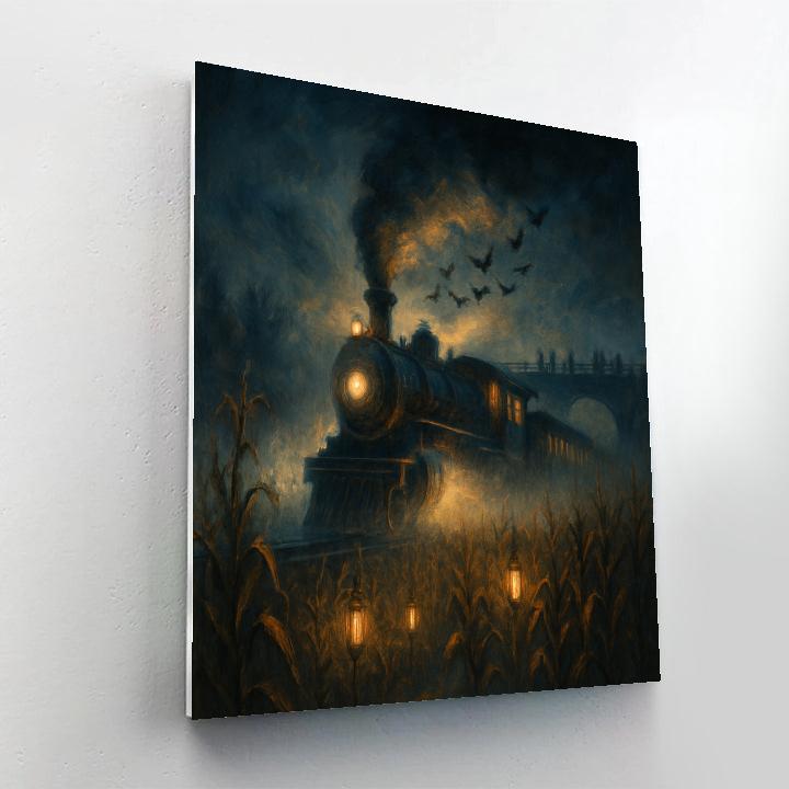 Spectral Train Through Harvest Night Paint by numbers art