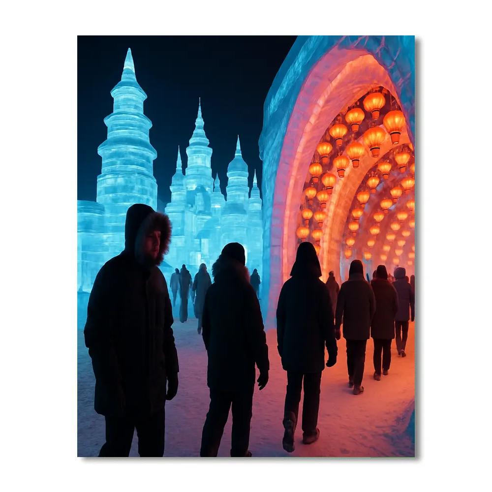 Harbin Ice Lantern Night Festival Painting by numbers kit