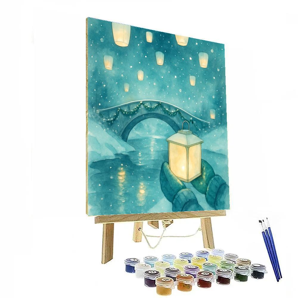 Lanterns Over Snowbridge Paint by numbers art
