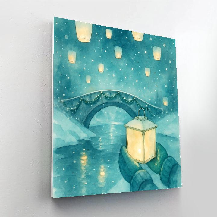 Lanterns Over Snowbridge Paint by numbers art