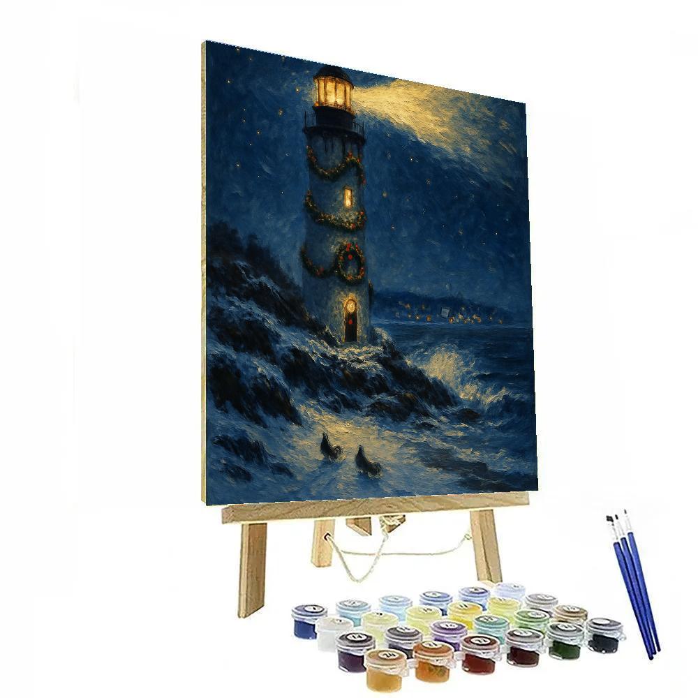 Holiday Beacon Lighthouse Number painting