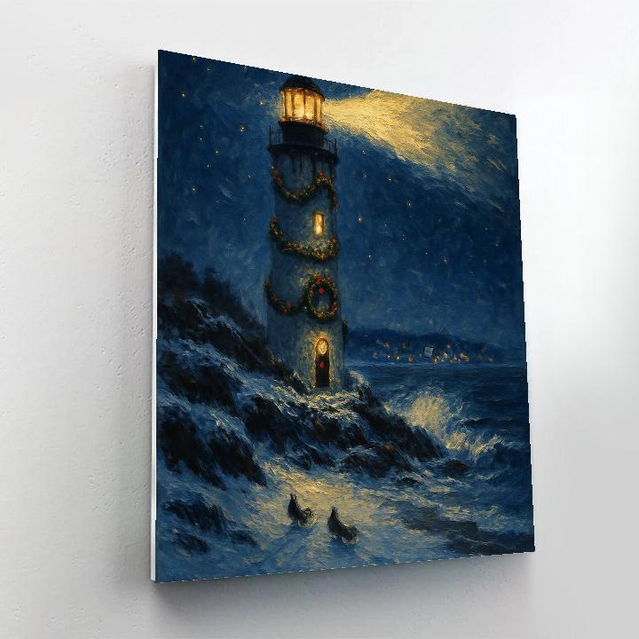 Holiday Beacon Lighthouse Number painting