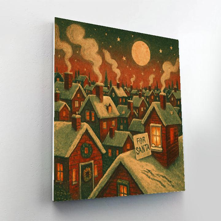 Santa Postcard Skyline painting number kit