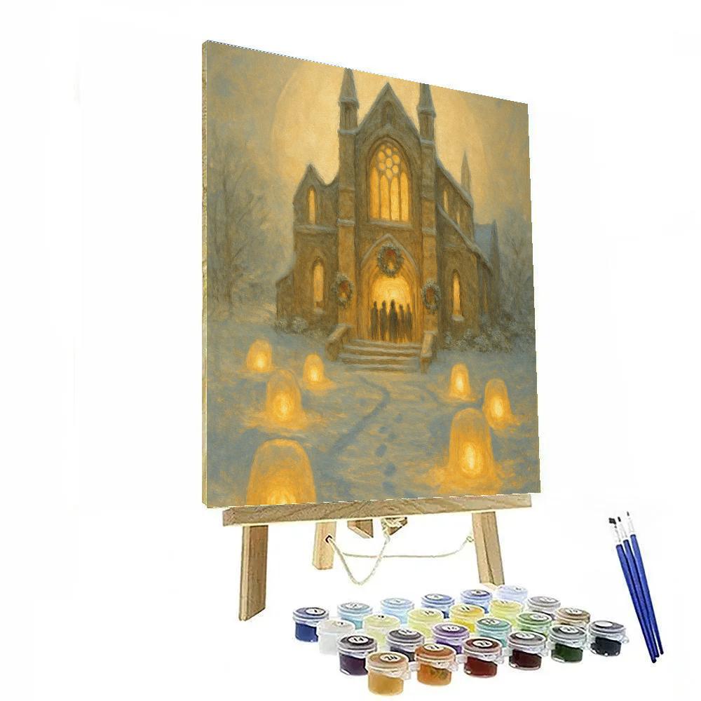 Snow Lantern Abbey Numbered painting kits