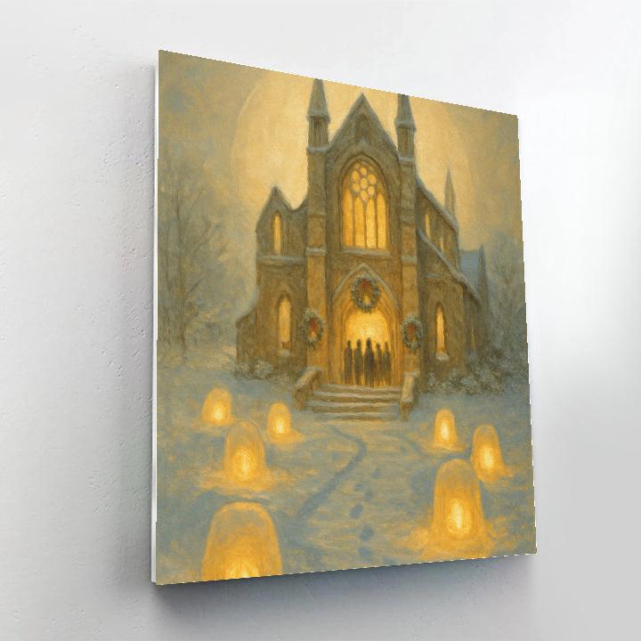 Snow Lantern Abbey Numbered painting kits