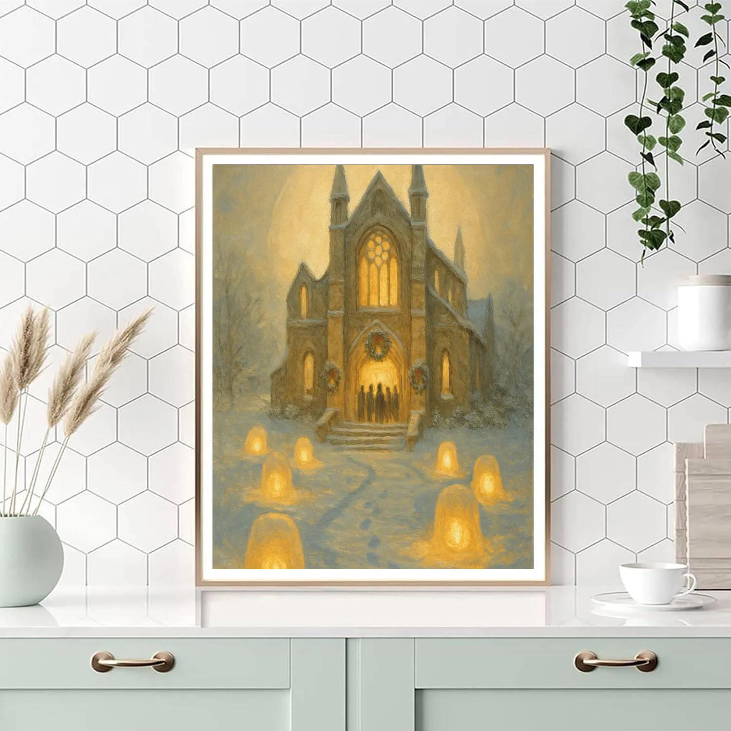 Snow Lantern Abbey Numbered painting kits