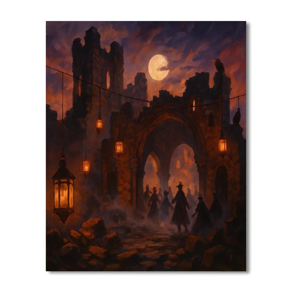 Lanterns Above The Ruins paint by numbers