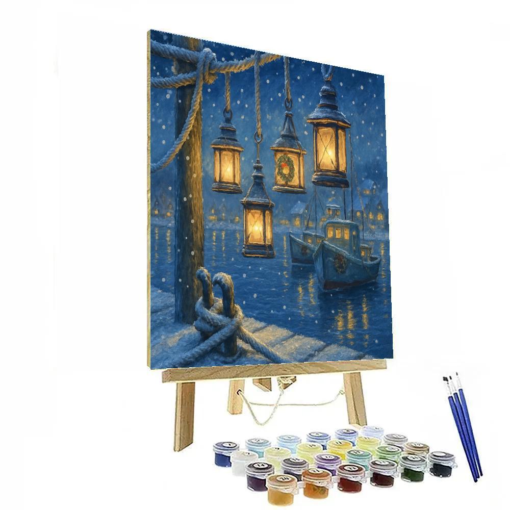Frosted Lantern Harbor Painting by numbers kit