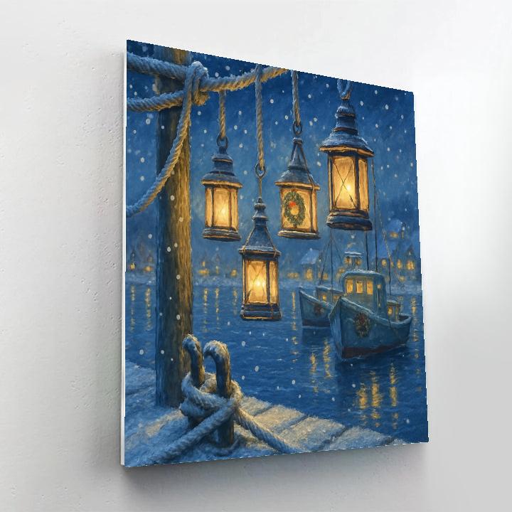 Frosted Lantern Harbor Painting by numbers kit