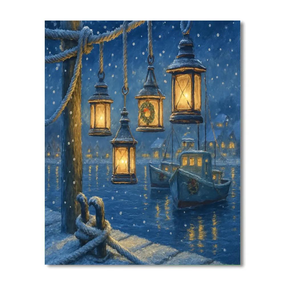 Frosted Lantern Harbor Painting by numbers kit