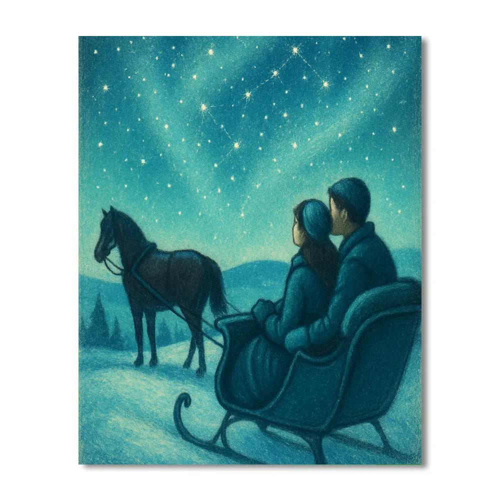 Stargazer Sleigh Ride paint by numbers