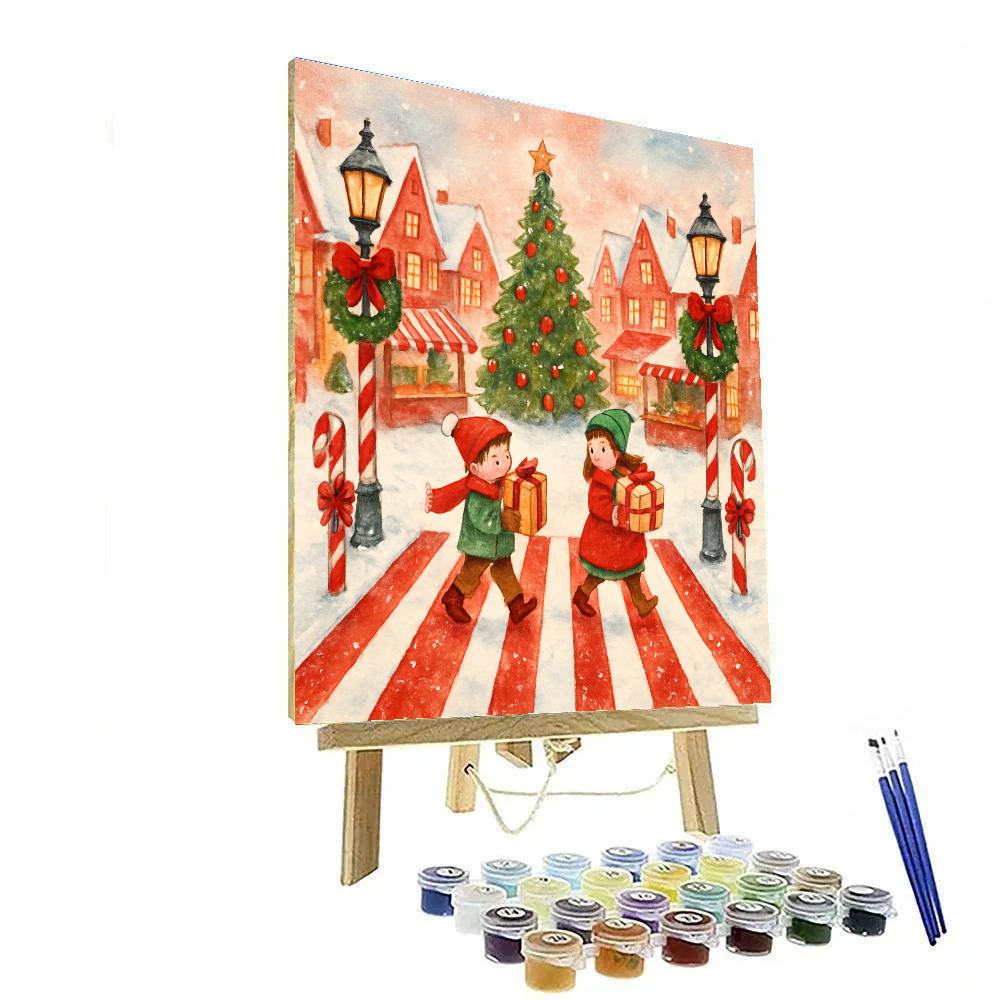 Candy Cane Crosswalk Paint by numbers kits