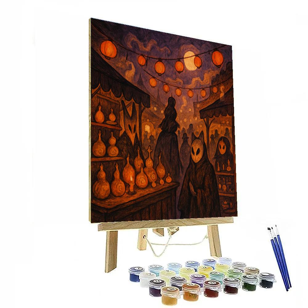 Lanterns Of The Hollow Bazaar Paint by numbers kits