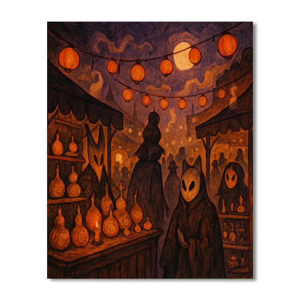 Lanterns Of The Hollow Bazaar Paint by numbers kits