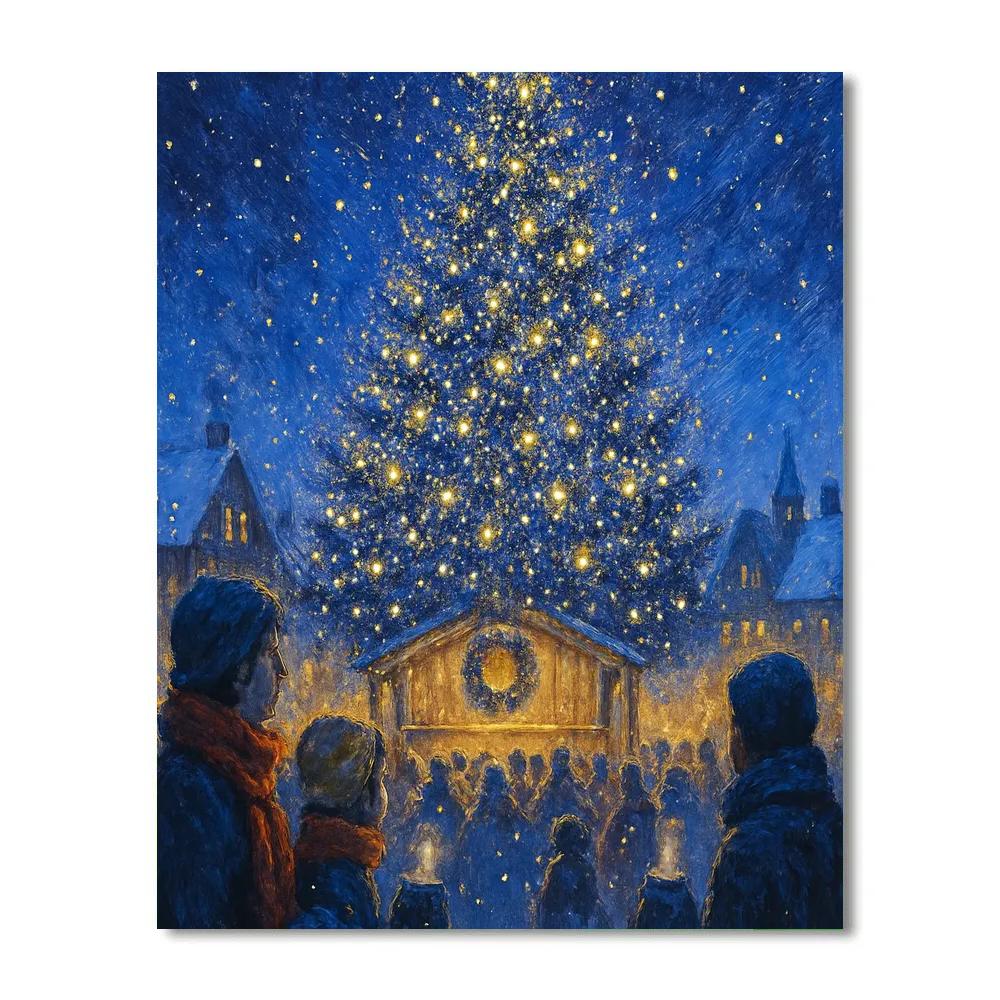 Celestial Tree Lighting painting number kit