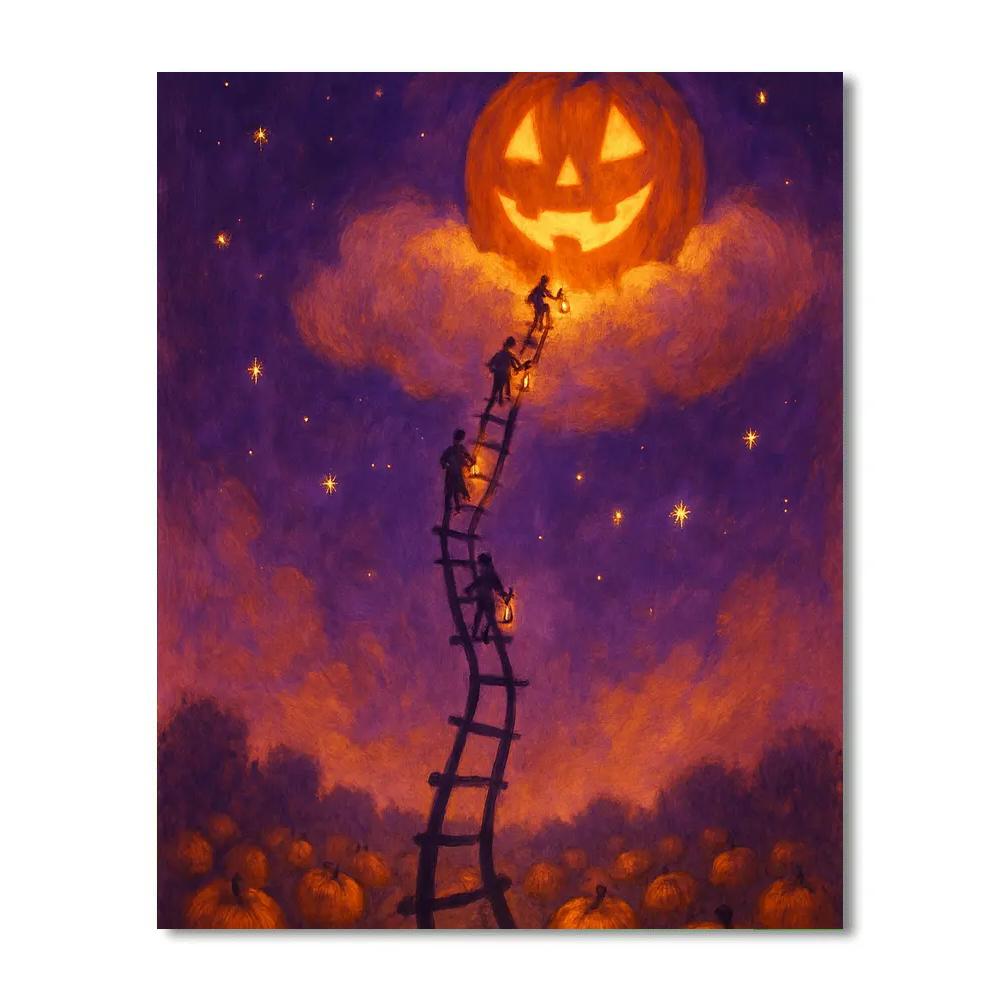 The Moon Ladder To Pumpkinglow Numbered painting kits