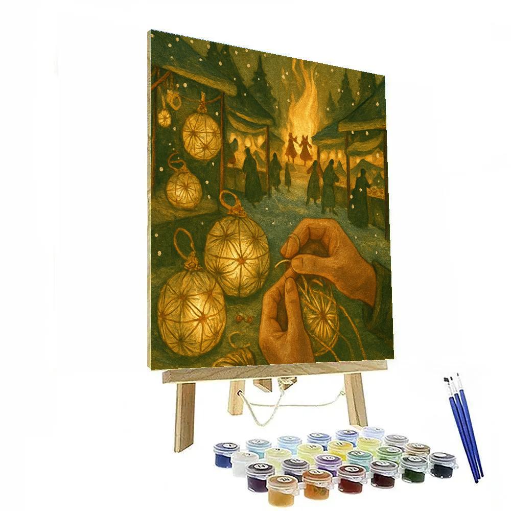 Pine Needle Lantern Bazaar paint by numbers