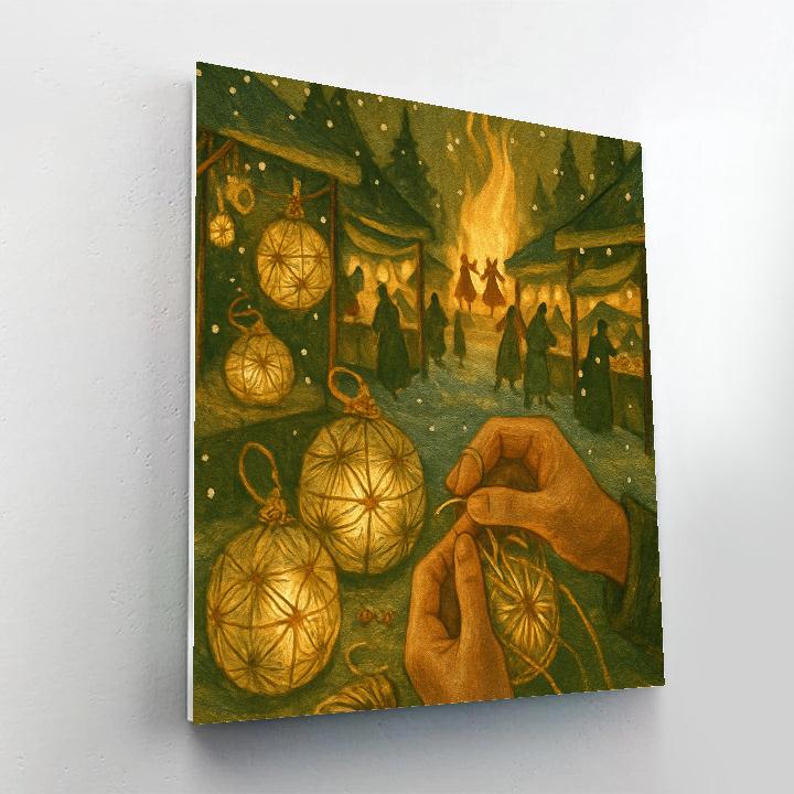 Pine Needle Lantern Bazaar paint by numbers